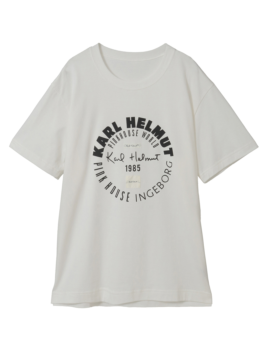 ワールドロゴプリント半袖Tシャツ 詳細画像 オフ&times;クロ 1