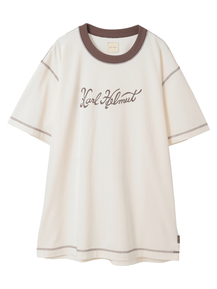 筆記体ロゴプリントTシャツ 詳細画像 ミルク 1