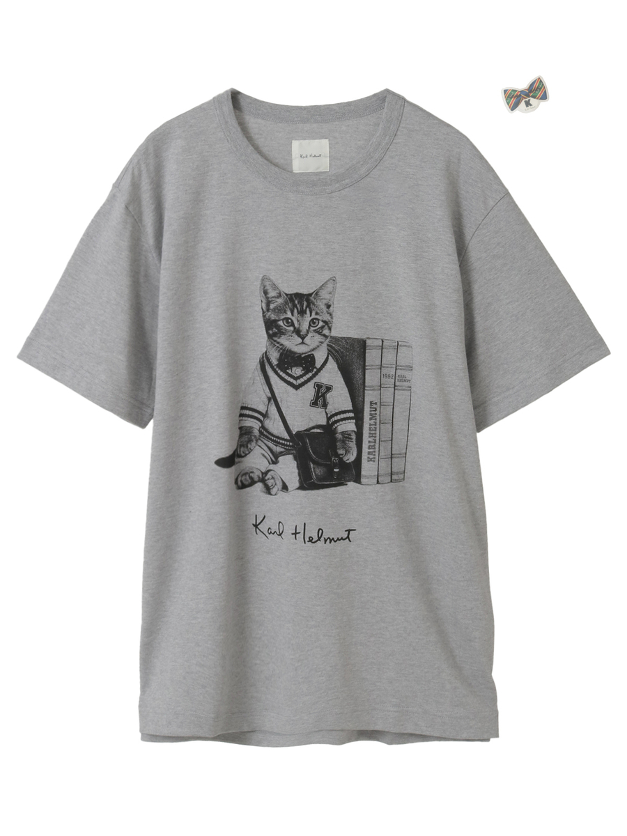 トラディショナルキャラクターズプリントTシャツ 詳細画像 トップグレー・ねこ 1